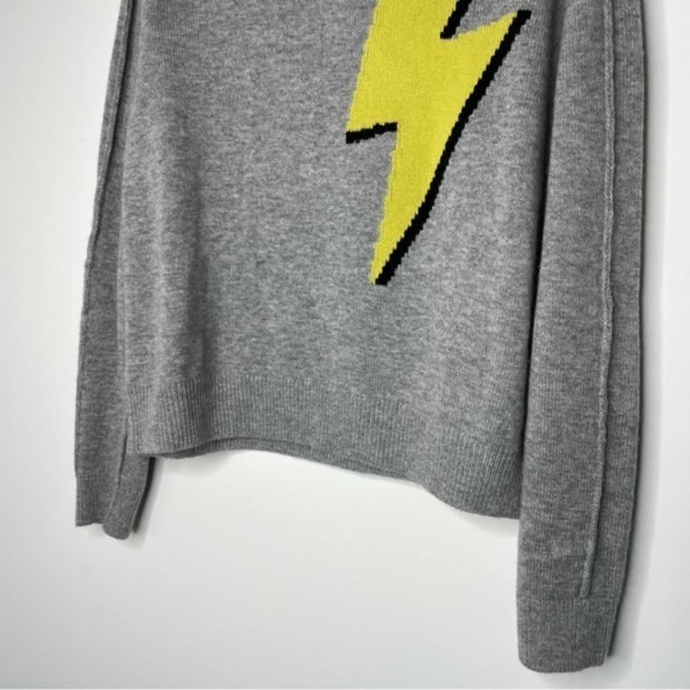 Robert Rodriguez Grey Wool Cashmere Lightning Bolt Grey Sweater M - Picture 8 of 9